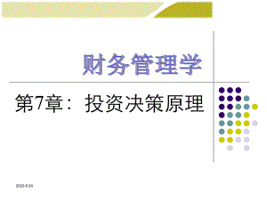 理财学课件第7章-投资决策原理(一次下载全部10章).ppt