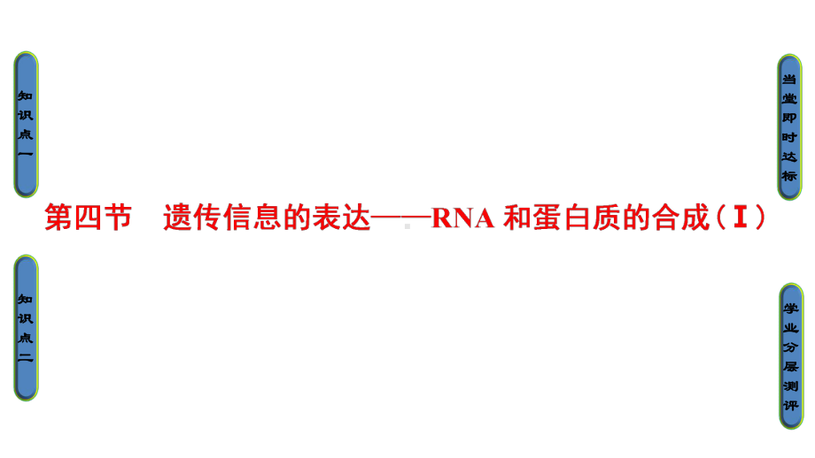 高中生物浙科版必修二课件：第3章第4节遗传信息的表达-RNA和蛋白质的合成（Ⅰ）.ppt_第1页