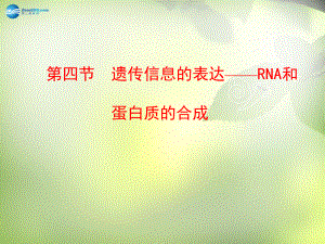 （全程复习方略）2015年春高中生物 第三章 遗传的分子基础 第四节 遗传信息的表达RNA和蛋白质的合成课件 浙科版必修2.ppt