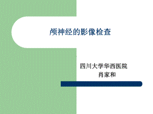 颅神经的影像检查-肖家和 ppt课件.ppt