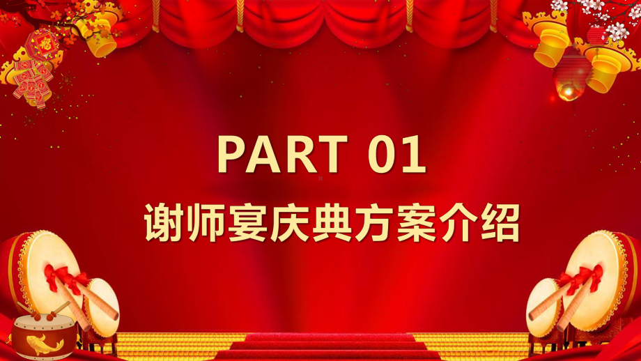 红色中国风喜庆桃李满天下谢师宴活动策划方案图文PPT课件模板.pptx_第3页