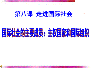 国际社会的主要成员：主权国家和国际组织PPT课件12-人教课标版.ppt