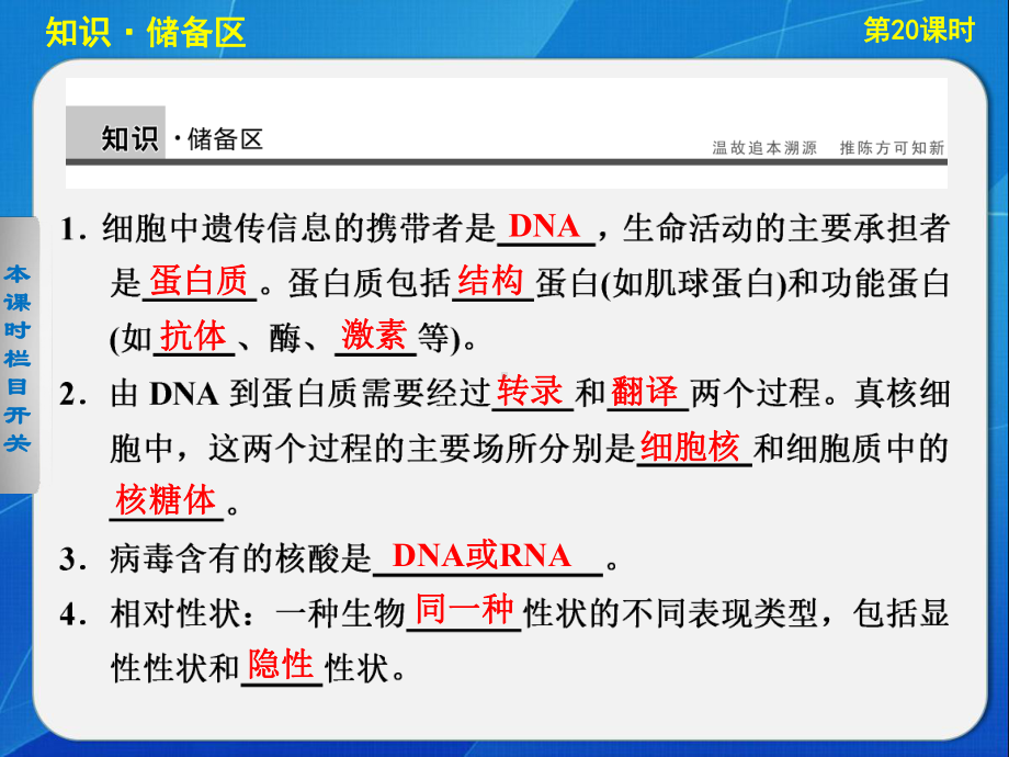 （学案导学设计）2013-2014高中生物苏教版必修二：4.3 基因控制蛋白质的合成(Ⅲ) 课件（苏教版必修2）.ppt.ppt_第2页