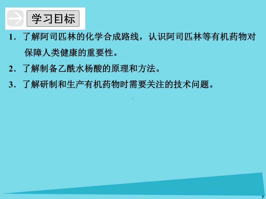 高中化学专题三让有机反应为人类造福3.1有机药物制备课件苏教版选修2.ppt_第3页