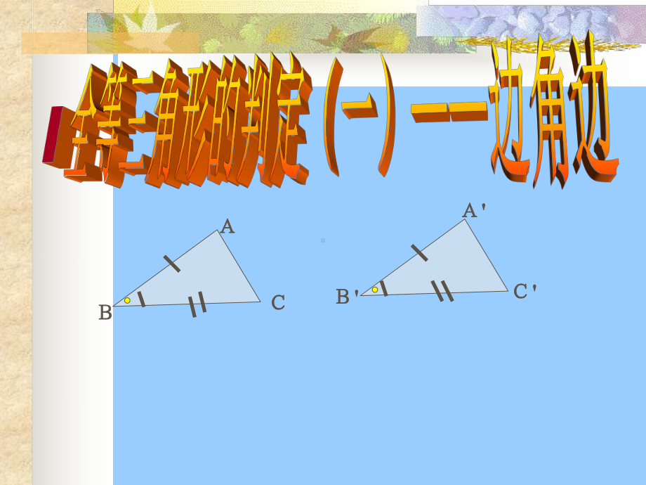 全等三角形的判定PPT课件13-华东师大版.ppt_第1页