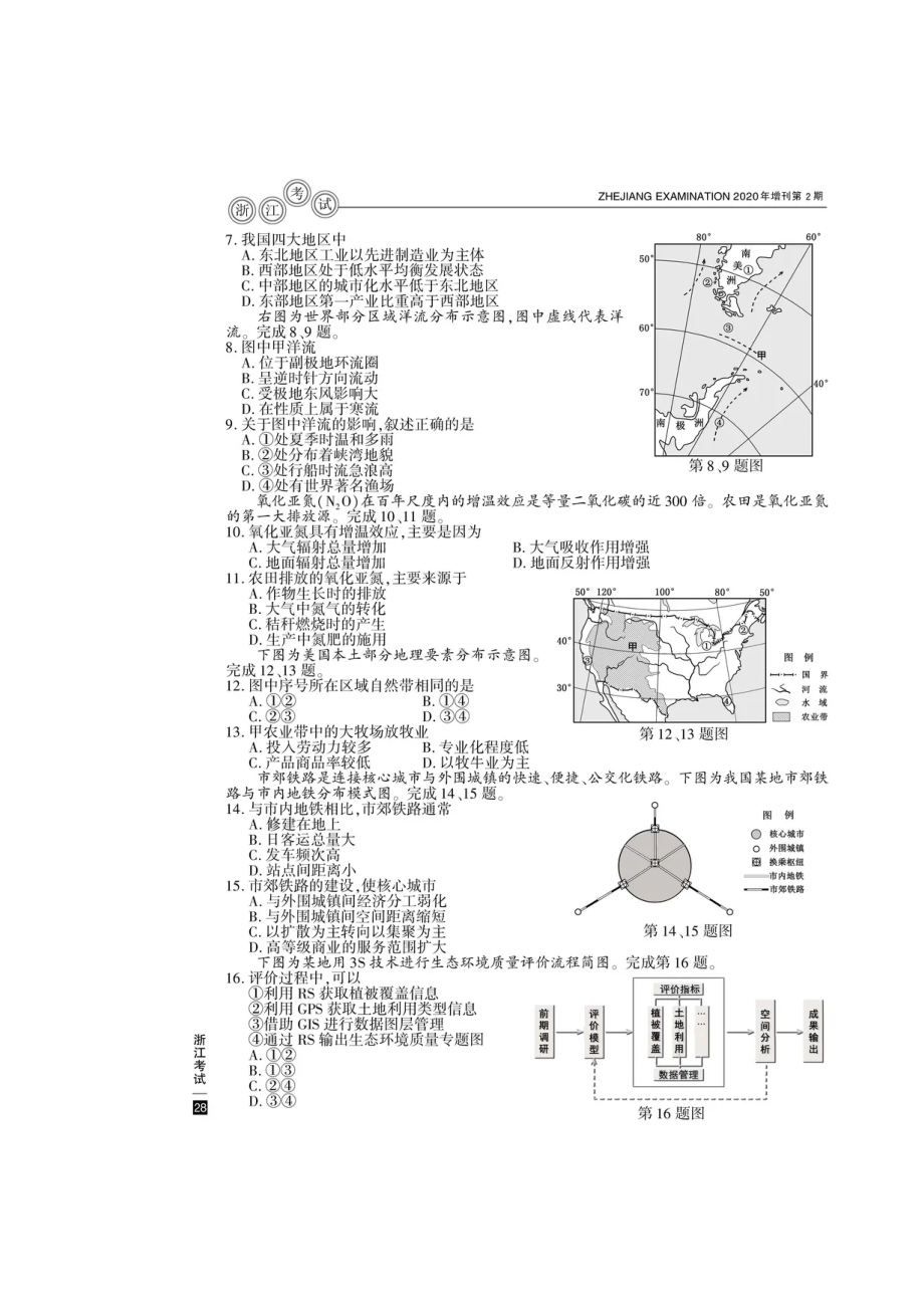 2020年浙江高考地理试题真题及答案.doc_第2页