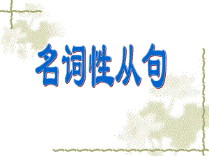 名词性从句课件PPT课件.ppt