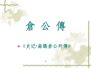 仓公传(医古文课件).ppt