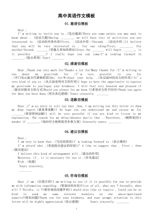 高中英语作文模板汇总（共15个）.doc