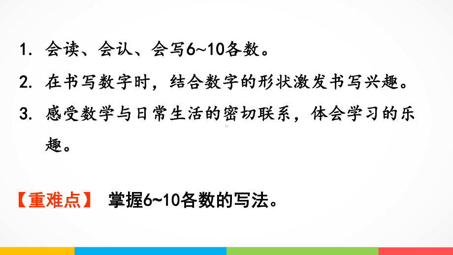 青岛版（六三制）一年级上册《数学》一快乐的校园-10以内数的认识信息窗3第2课时会写6~10各数ppt课件.pptx_第3页