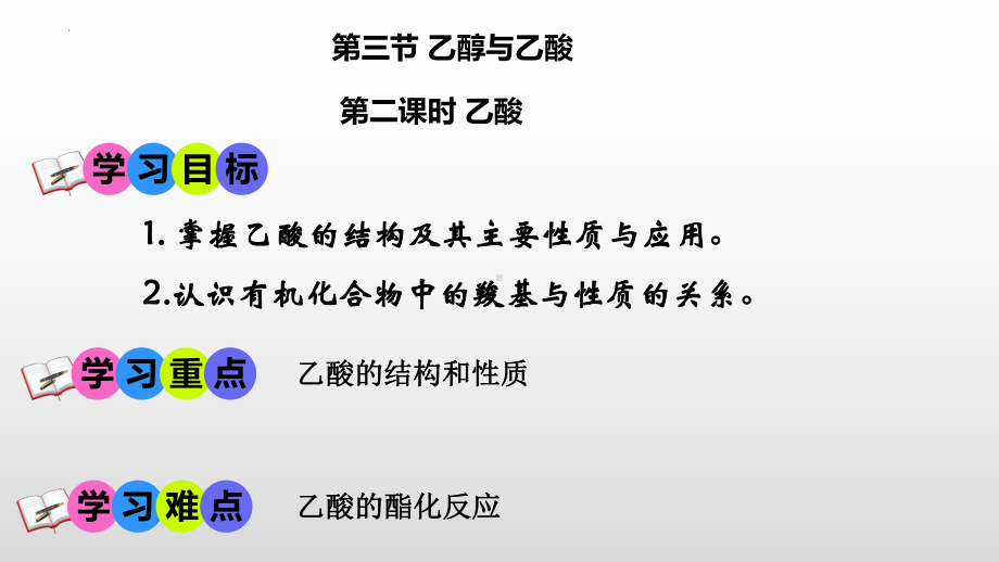 PPT课件：第七章有机化合物第三节乙醇与乙酸第二课时乙酸课件2021-2022学年下学期高一化学人教版（2019）必修第二册.pptx_第1页