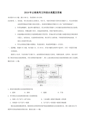 2019年云南高考文科综合真题及答案.doc