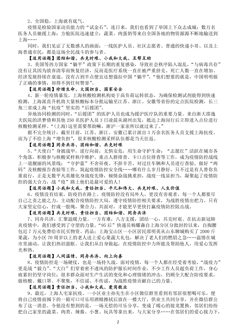 高中语文高考作文2022年4月以来最新素材（共17则含评论和对应话题）.docx_第2页