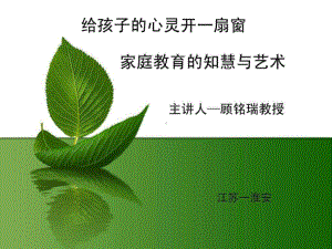 顾铭瑞教授家庭教育讲座课件.ppt