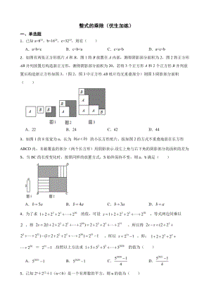 浙教版数学七下复习阶梯训练：整式的乘除（优生加练）及答案.pdf