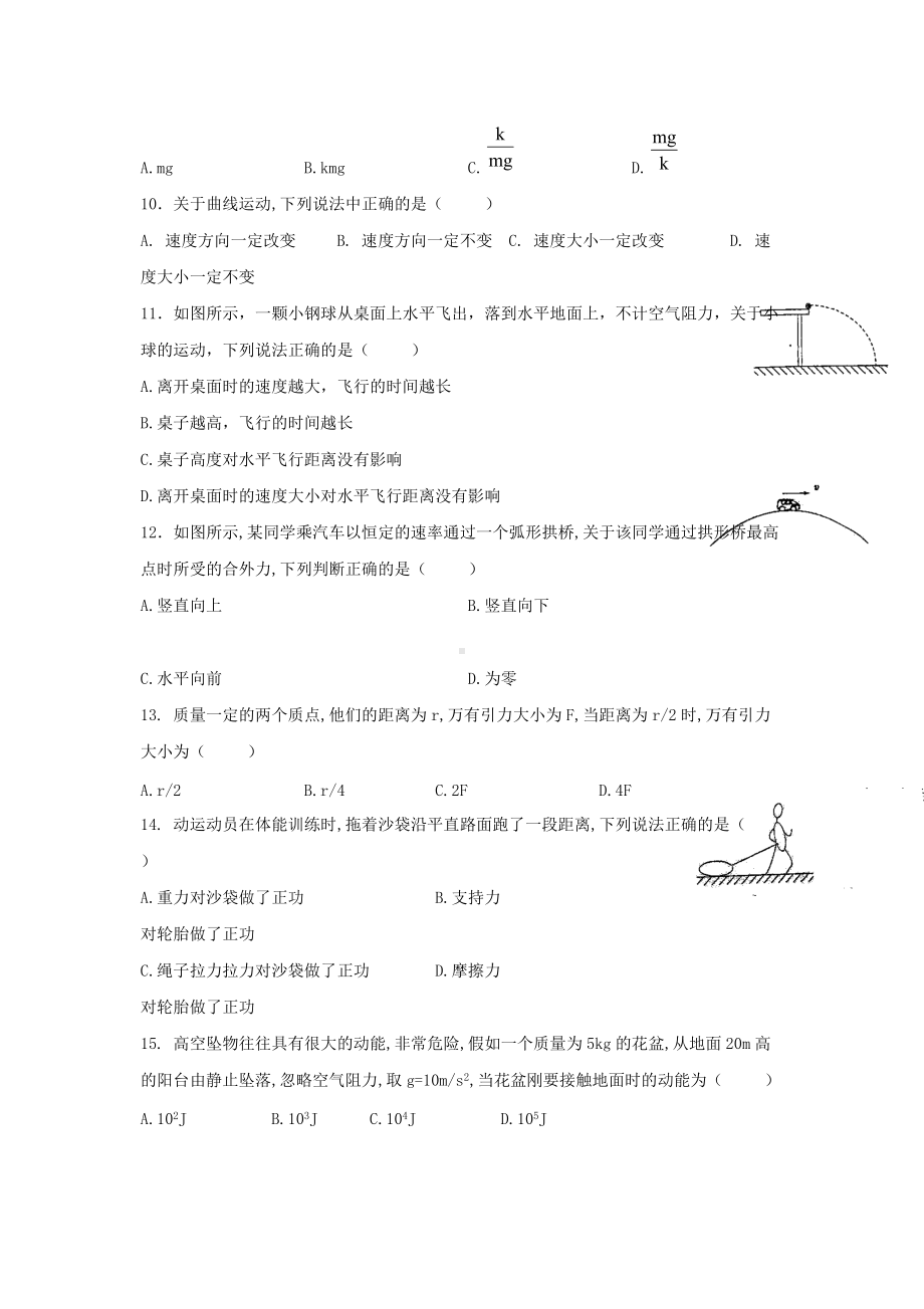 2019年陕西普通高中会考物理考试真题.doc_第2页