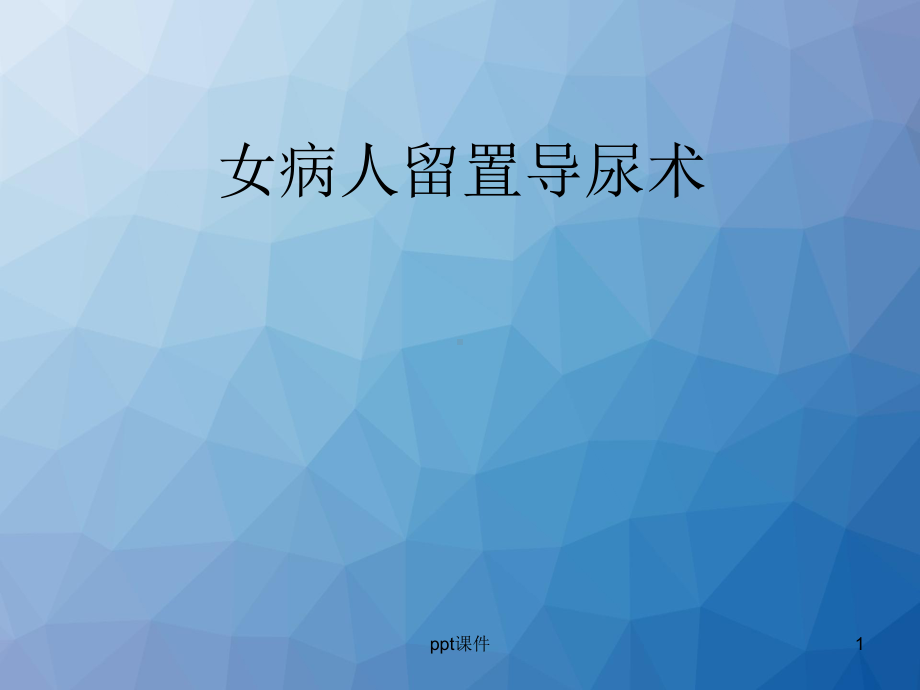 女病人留置导尿术-ppt课件.ppt_第1页