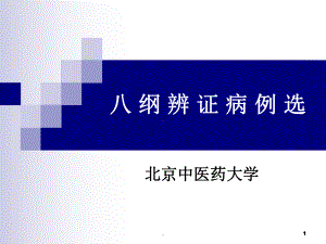 八纲辨证病例选PPT课件.ppt