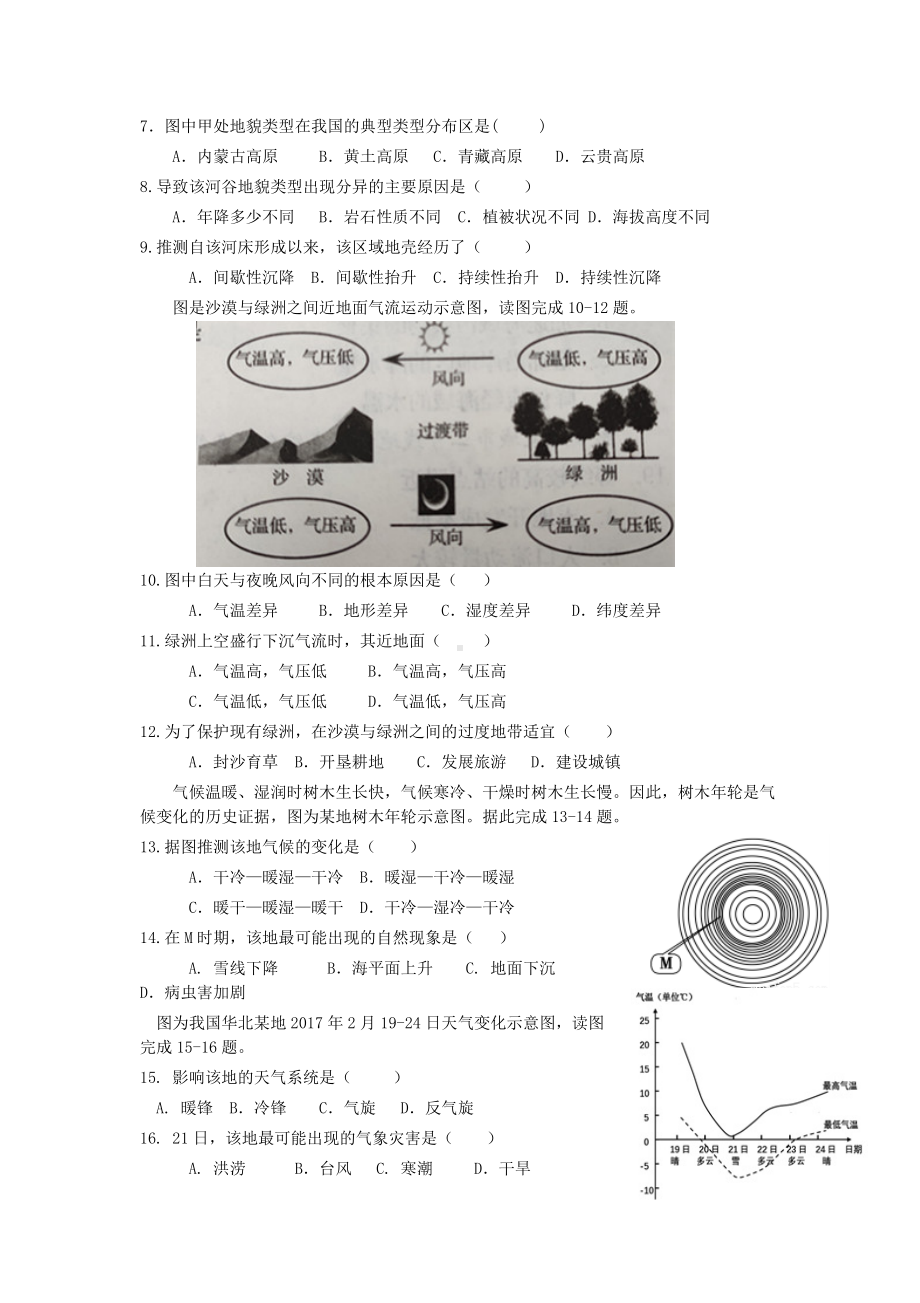 2018年黑龙江普通高中会考地理真题及答案.doc_第2页