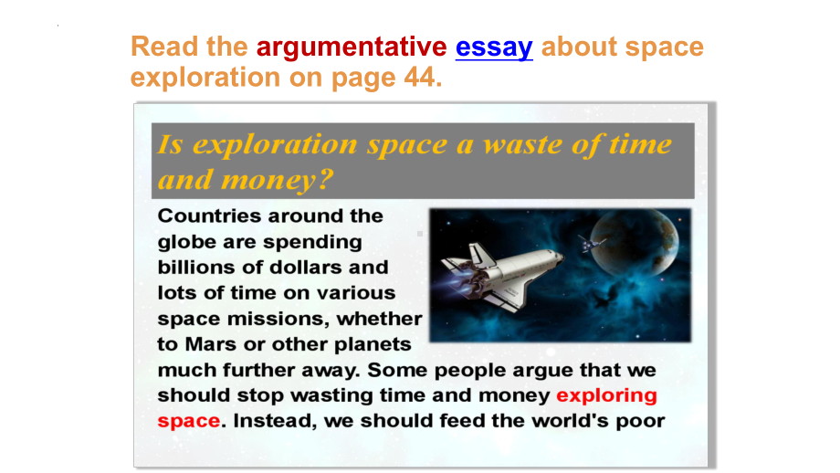 Unit 4 Space Exploration Reading and Writingppt课件-（2021新）人教版高中英语必修第三册 .pptx_第2页