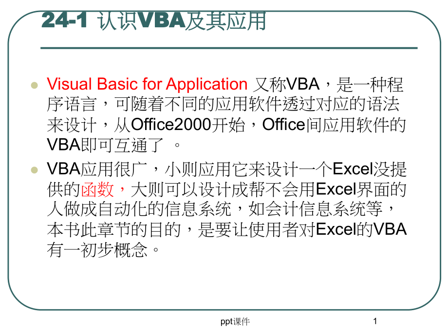 认识VBA及其应用-ppt课件.ppt_第2页