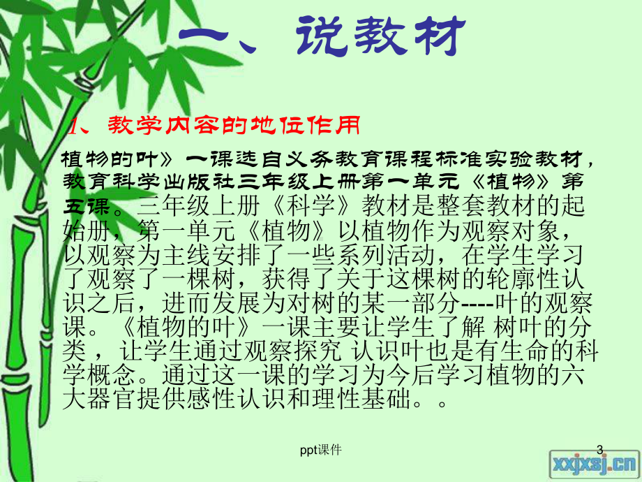 《植物的叶》说课稿-ppt课件.ppt_第3页