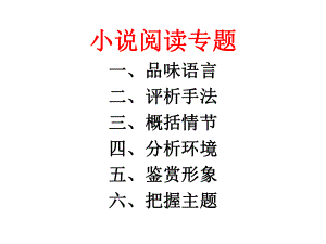 小说阅读技巧专题PPT课件.ppt