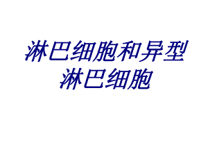 淋巴细胞和异型淋巴细胞PPT培训课件.ppt