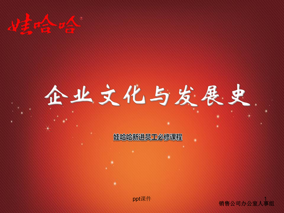 《娃哈哈企业文化与发展史》-ppt课件.ppt_第1页