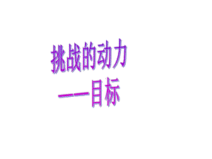 主题班会：挑战的动力-目标ppt(主题班会课件.ppt