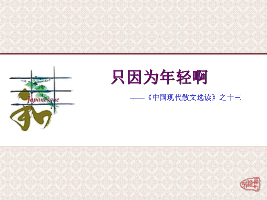 《只因为年轻啊》精美课件..ppt_第1页