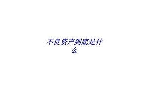 不良资产到底是什么专题培训课件.ppt