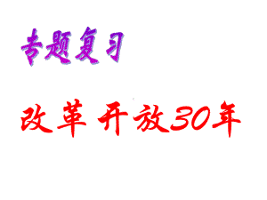 专题复习课件：改革开放30年.ppt