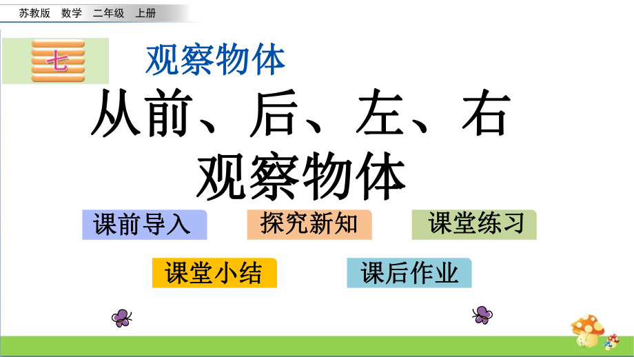 苏教版二年级上数学7.1从前、后、左、右观察物体课件.pptx_第1页