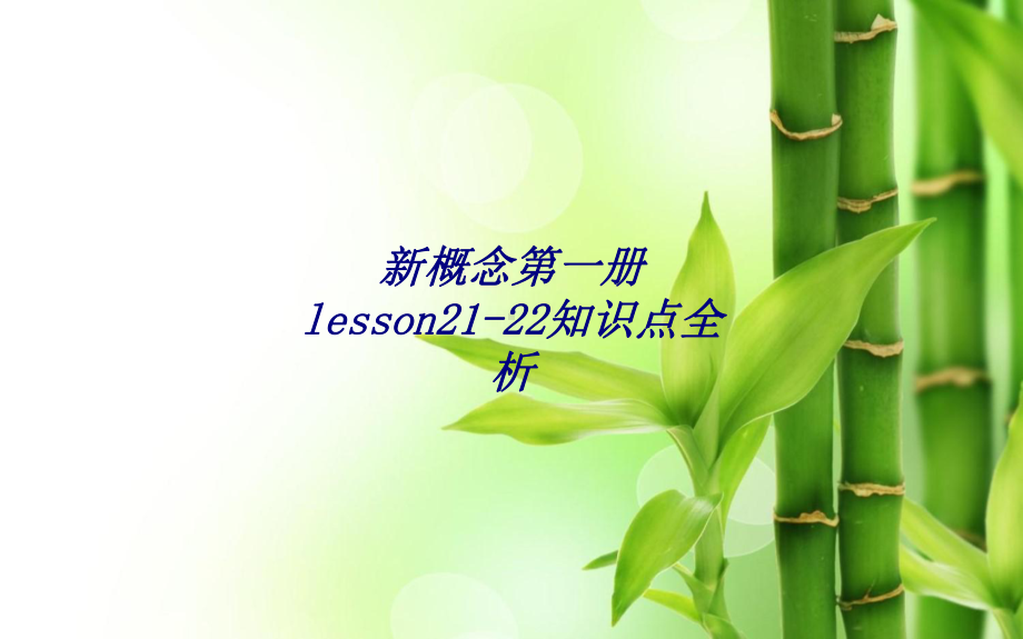 新概念第一册lesson知识点全析专题培训课件.ppt_第1页