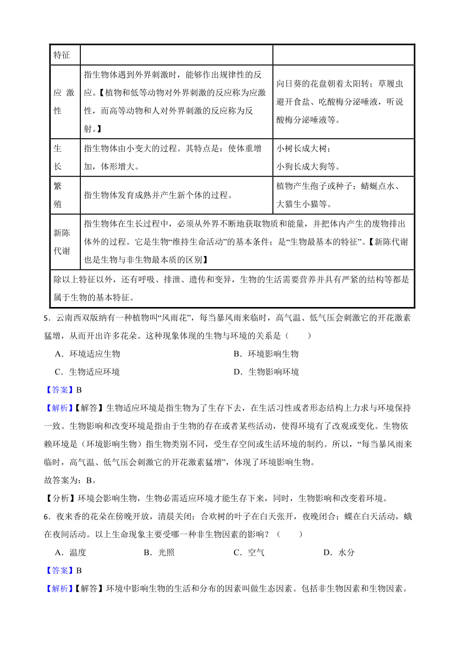 山东省2021年中考生物真题汇编 生物与生物圈（教师用卷）.pdf_第3页