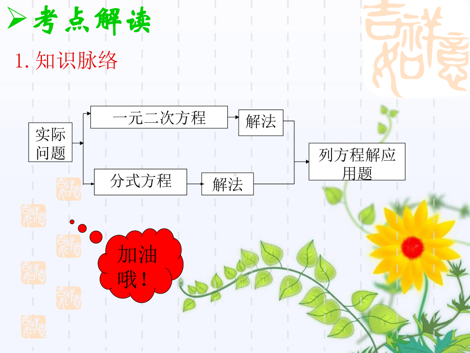 中考第一轮复习第五讲：一元二次方程、分式方程ppt课件.ppt_第3页