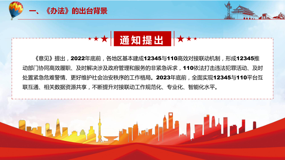 课件完整解读2022年国办《关于推动12345政务服务便民热线与110报警服务台高效对接联动的意见》PPT素材.pptx_第3页