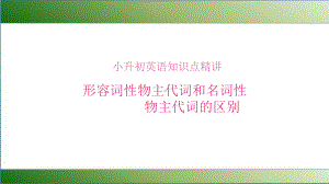 精品小学微课课件-小升初英语知识点精讲-形容词性.ppt