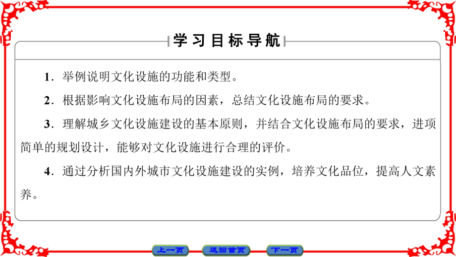 16-17学年高中地理鲁教版选修四课件第4单元第4节文化设施与生活.ppt_第2页