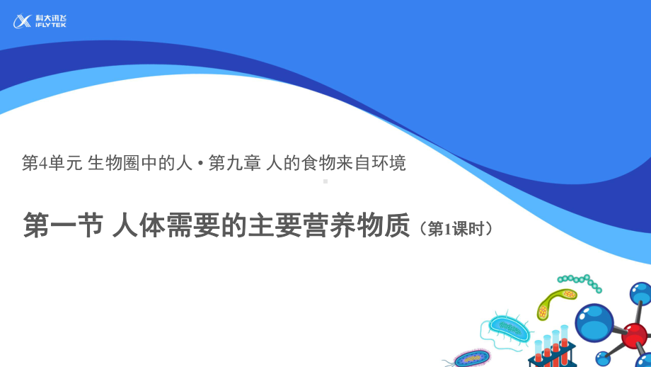 苏教版生物七年级下册第9章（教学课件）《人体需要的主要营养物质》（第1课时）.pptx_第1页