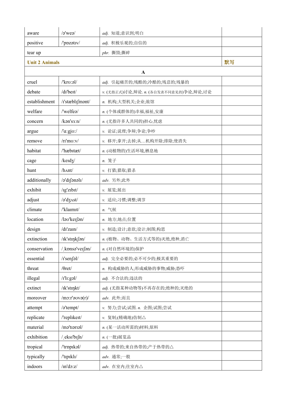 （新教材）上外版（2020）高中英语必修第二册单词表及默写.doc_第3页