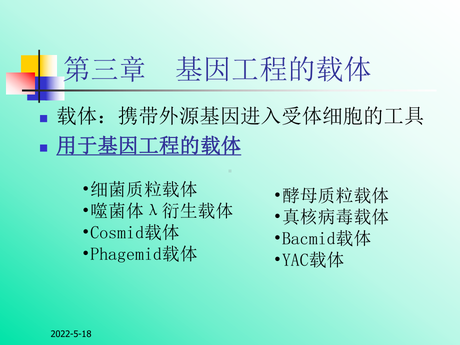 基因工程-第三章-基因工程的载体-PPT课件.ppt_第1页