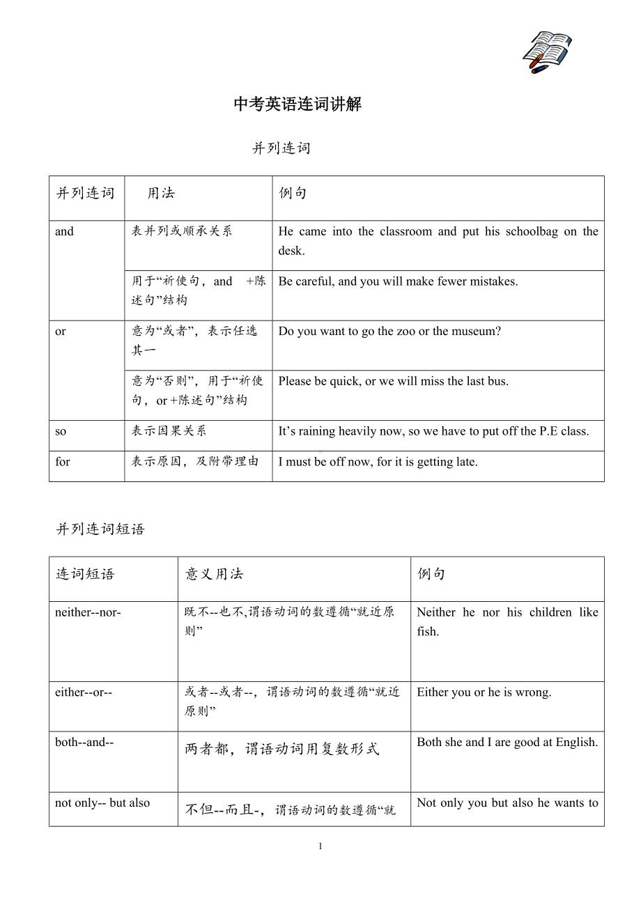 初中英语知识点：连词的用法.docx_第1页