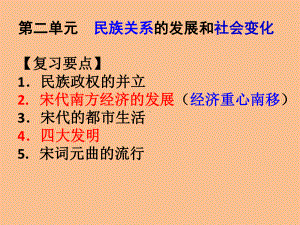 人教版七年级历史下册第二单元辽宋夏金元时期复习课件(共32张PPT).ppt