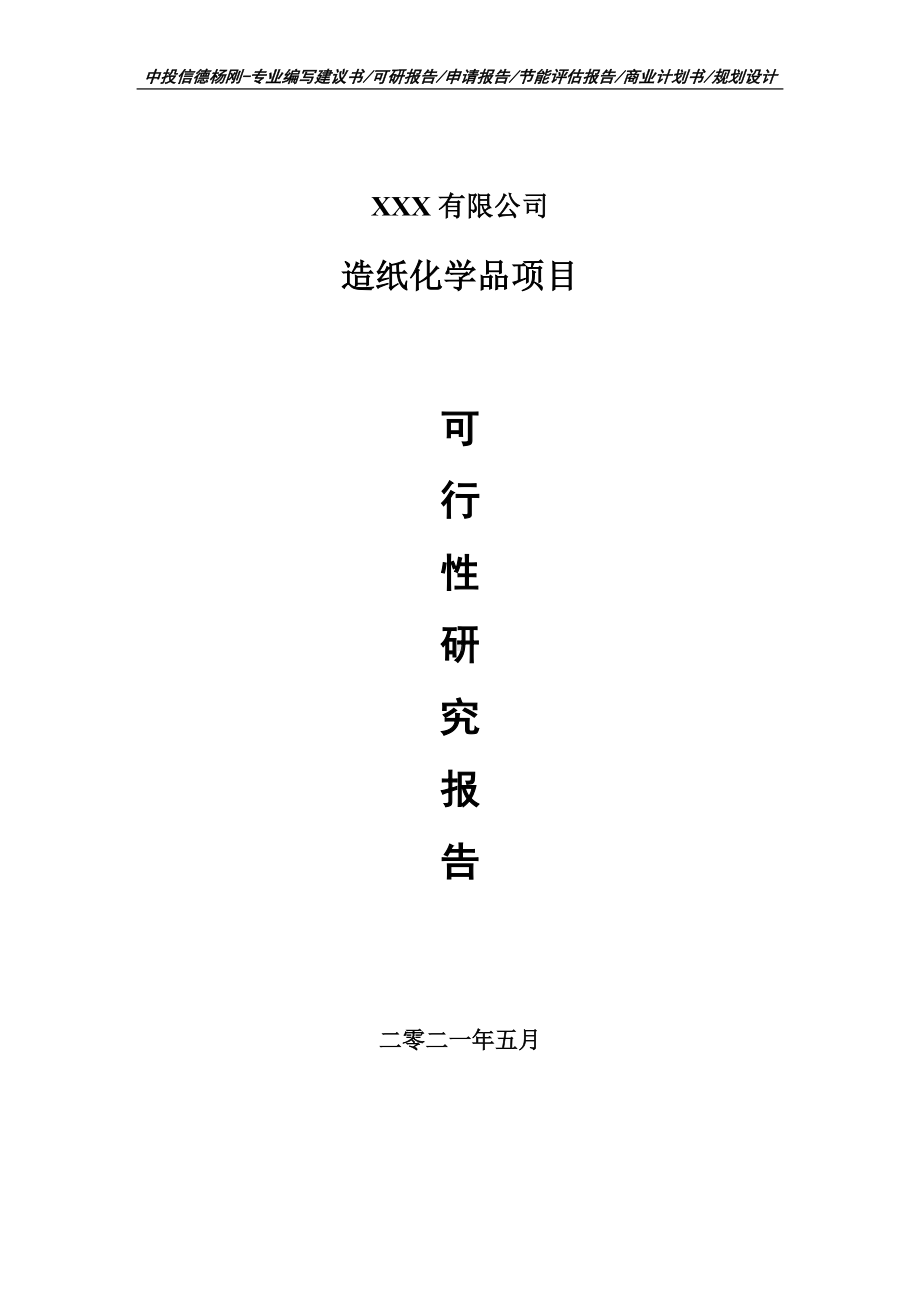 造纸化学品项目可行性研究报告建议书案例.doc_第1页