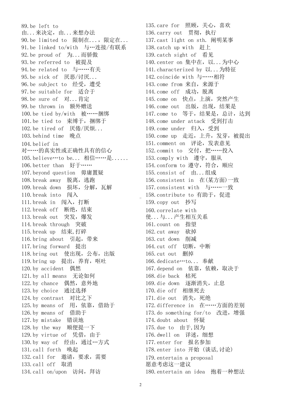 高中英语高考复习完形填空高频词组（共450个）.doc_第2页