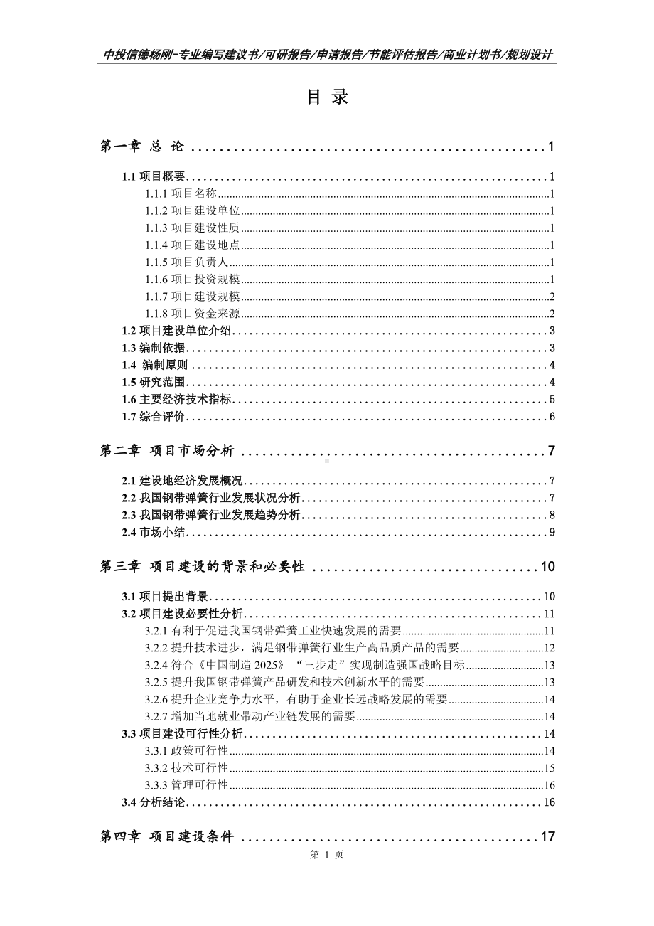 钢带弹簧建设项目可行性研究报告建议书.doc_第2页