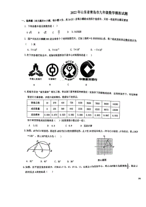 2022年山东省青岛第三十七中学九年级中考二模数学试卷.pdf