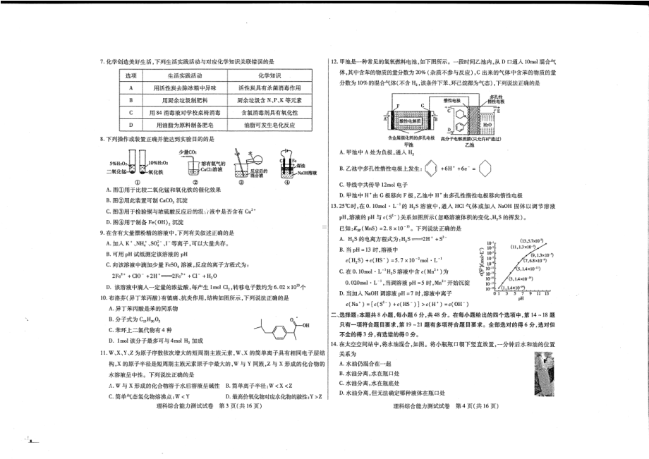 内蒙古包头市2022届高三下学期第二次模拟考试（二模） 理科综合 试题（含答案）.pdf_第2页